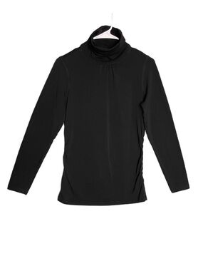 Cabi Long Sleeve Cowl Neck Ruched Sides Stretch Shirt Women’s Size Medium